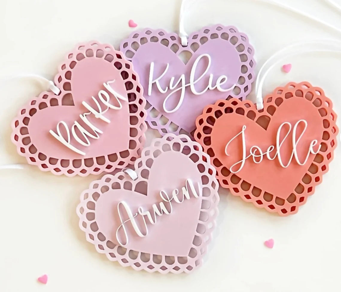 Lace Heart Name Tag